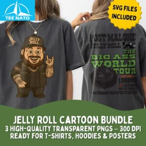 Jelly Roll Cartoon Big Ass World Tour Shirt