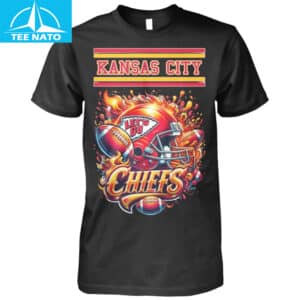 Kansas City Chiefs Football Helmet Flame Shirt