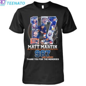 Matt Martin Islanders 987 NHL Games Shirt