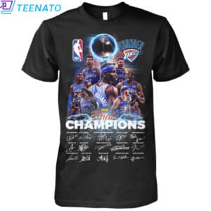 OKC Oklahoma City Thunder NBA CHAMPIONS 2025 Signature T-Shirt 14 OKC Oklahoma City Thunder NBA CHAMPIONS 2025 Signature T Shirt