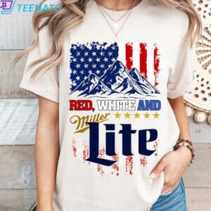 Red White And Miller Lite Beer Shirt