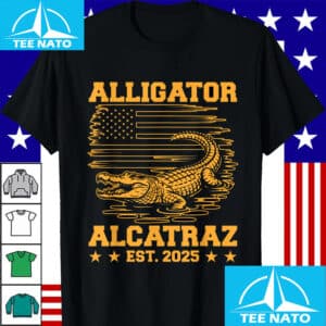 Alligator Alcatraz Est. 2025 American Flag Shirt4