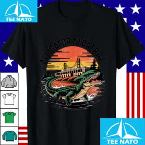 Alligator Alcatraz Golden Gate Bridge Sunset Shirt