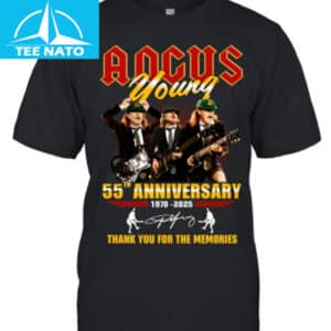 Angus Young 55th Anniversary 1970 2025 Thank You For The Memories Shirt