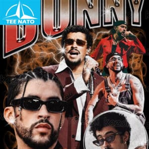 Bad Bunny Vintage Style Rapper Collage Shirt1