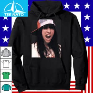 Billie Eilish Aggressive Pose Trucker Hat Shirt3