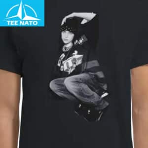 Billie Eilish Bandana Pose Black Graphic Shirt2