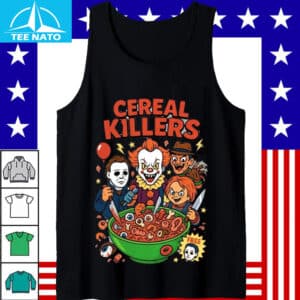 Cereal Killers Horror Movie Characters Halloween Graphic Shirt3