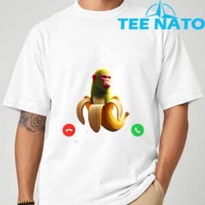 Chimpanzini Bananini Calling Brainrot Italian Brainrot Meme T Shirt 7