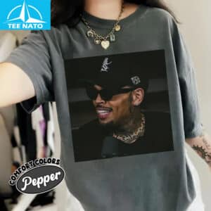 Chris Brown Smiling Cap and Sunglasses Shirt