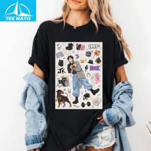 Cute Jungkook BTS Doodle Collage Shirt4