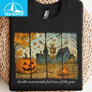 Dancing Skeleton Pumpkin Shirt1