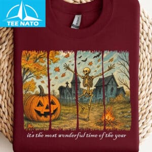 Dancing Skeleton Pumpkin Shirt2