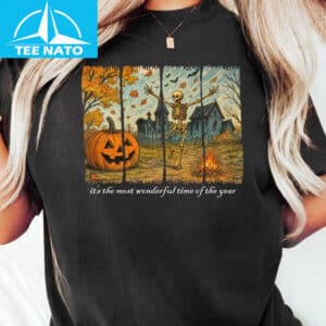 Dancing Skeleton Pumpkin Shirt3