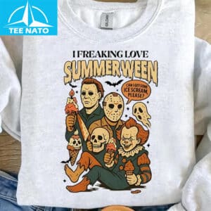 I Freaking Love Summerween Horror Characters Ice Cream Shirt