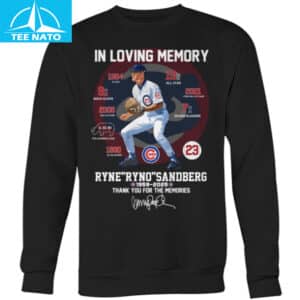 In Loving Memory Ryne Ryno Sandberg 1959 2025 Chicago Cubs Baseball Stats Shirt5