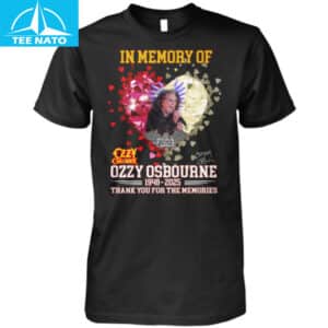 In Memory Of Ozzy Osbourne Hearts 1948 2025 Thank You For The Memories Shirt