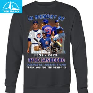 In Memory of Ryne Sandberg 1959 2025 Forever 23 Chicago Cubs Baseball Shirt5
