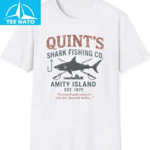 Jaws Theme Quints Shark Fishing Retro Cult Shirt