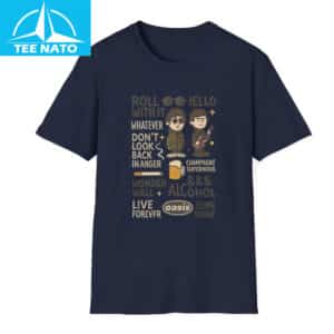 Oasis Band Britpop Music Song Titles Shirt3