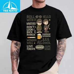 Oasis Band Britpop Music Song Titles Shirt8