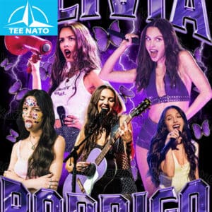 Olivia Rodrigo Vintage Style Pop Music Collage Shirt1