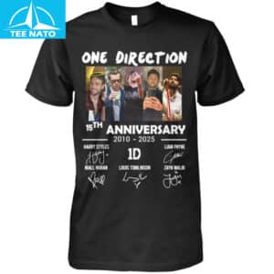 One Direction 15th Anniversary 2010-2025 Signatures Shirt 14 One Direction 15th Anniversary 2010 2025 Signatures Shirt
