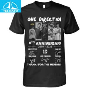 One Direction 15th Anniversary 2010 2025 Thanks For The Memories Signatures Shirt