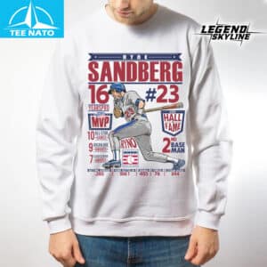 Ryne Sandberg 23 Hall of Fame Baseball Legend Stats Shirt3