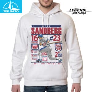 Ryne Sandberg 23 Hall of Fame Baseball Legend Stats Shirt4