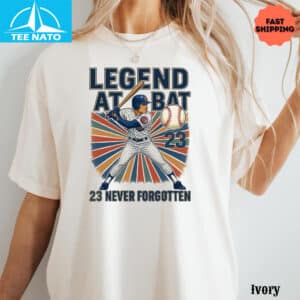 Ryne Sandberg Legend At Bat 23 Never Forgotten Baseball Fan Shirt