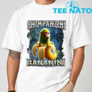 Shimpanzini Bananini Monkey Banana Meme Italian Brainrot T Shirt 5