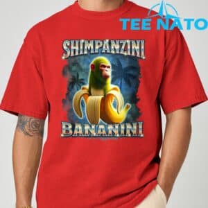 Shimpanzini Bananini Monkey Banana Meme Italian Brainrot T Shirt 8