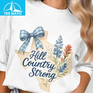 Texas Hill Country Strong Floral Heart Shirt