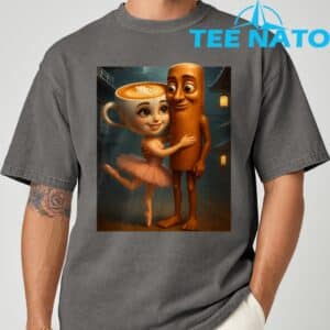 Tung Tung Sahur Loves Ballerina Cappuccina Italian Brainrot T Shirt 7