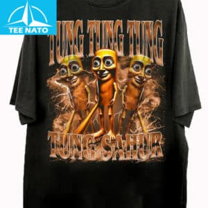 Tung Tung Tung Sahur Cartoon Character Black Shirt