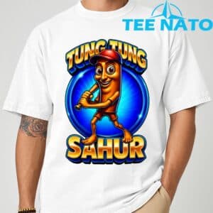 Tung Tung Tung Sahur Playing Baseball Brainrot Baseball T Shirt 1