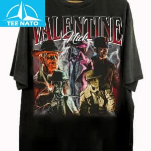 Valentine Nick Film Noir Detective Style Graphic Shirt
