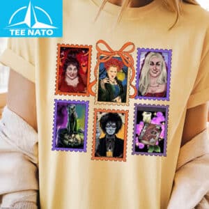 Witchy Stamp Style Halloween Shirt1