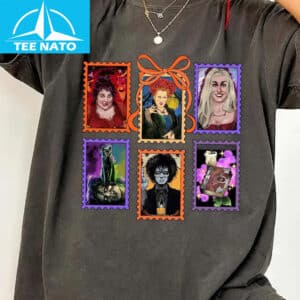Witchy Stamp Style Halloween Shirt3