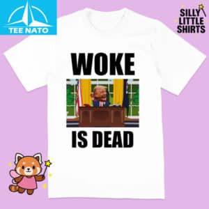 Woke Is Dead Donald Trump Political Cartoon Shirt3