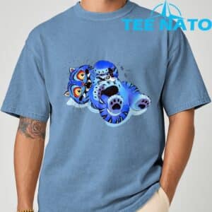 Cute Derpy Tiger and Bird Japanese Art T Shirt 4