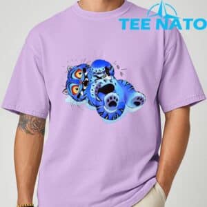 Cute Derpy Tiger and Bird Japanese Art T Shirt 6