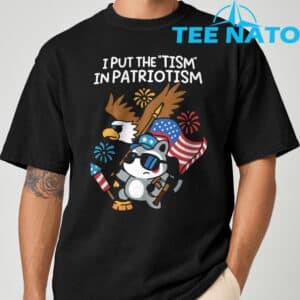 I Put The Tism in Patriotism Athletic Eagle T Shirt 2