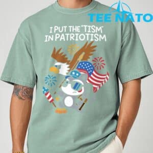 I Put The Tism in Patriotism Athletic Eagle T Shirt 3