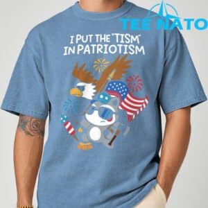 I Put The Tism in Patriotism Athletic Eagle T Shirt 4