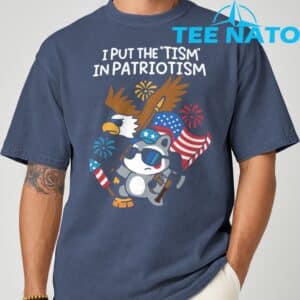 I Put The Tism in Patriotism Athletic Eagle T Shirt 5