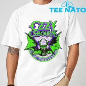 Ozzy Osbourne Bat Circle Neon V2 T Shirt 1
