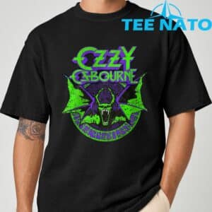 Ozzy Osbourne Bat Circle Neon V2 T Shirt 2