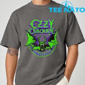 Ozzy Osbourne Bat Circle Neon V2 T Shirt 7
